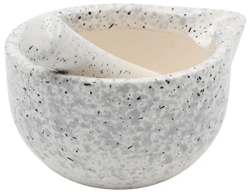 Mojar cu pistil, 330 ml, Excellent Houseware, ceramică, alb terrazzo