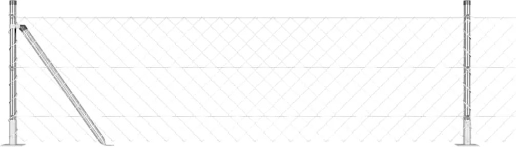 vidaXL Stâlp de gard. Argintiu 10 x 0,6 m (mesh de 60 x 60 mm) Oțel