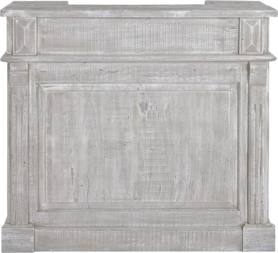 Bar din lemn de mango, natur, cu 2 sertare și 2 rafturi, finisaj natural, 109 x 120 x 50 cm, „Venelles”