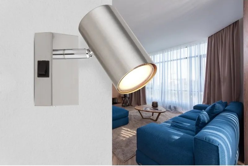 Aplica cu spot directionabil ROBBY nickel mat