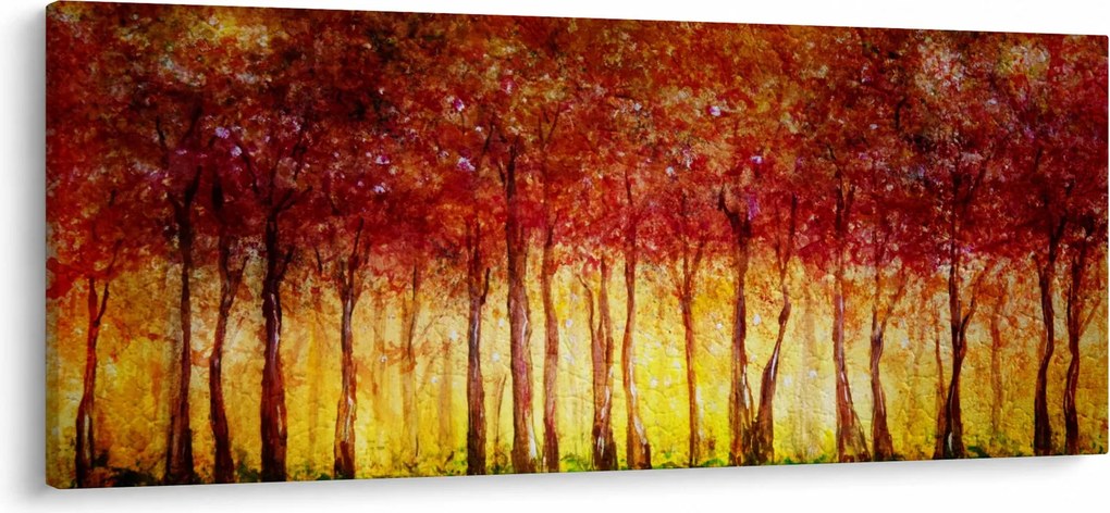 Tablou - Pictura pădurii cu frunziș (120x50 cm)