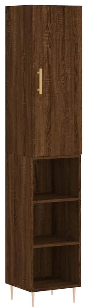 3198976 vidaXL Dulap înalt, stejar maro, 34,5x34x180 cm, lemn prelucrat