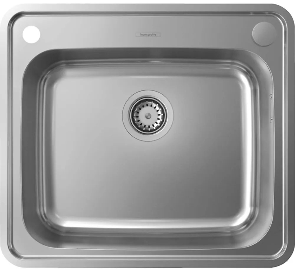 Chiuveta bucatarie Hansgrohe S41 inox 58x52 cm cu orificiu buton