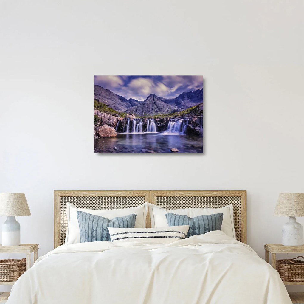 Tablou pe sticlă cu cascade (70x50 cm)