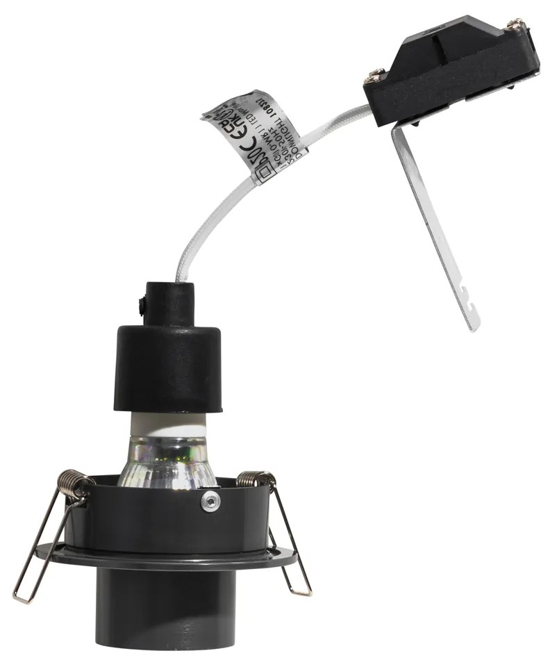 Set de 6 spoturi încastrate Gunmetal GU10 35mm Rotunde Înclinabile - Installa