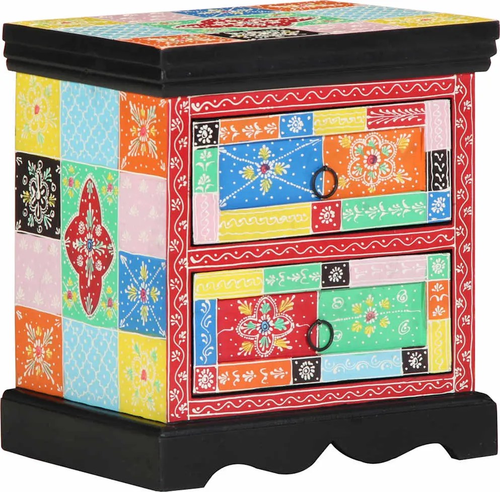 vidaXL Dulap de noapte cu sertar 2 pcs Multicolour 40 x 35 x 45 cm