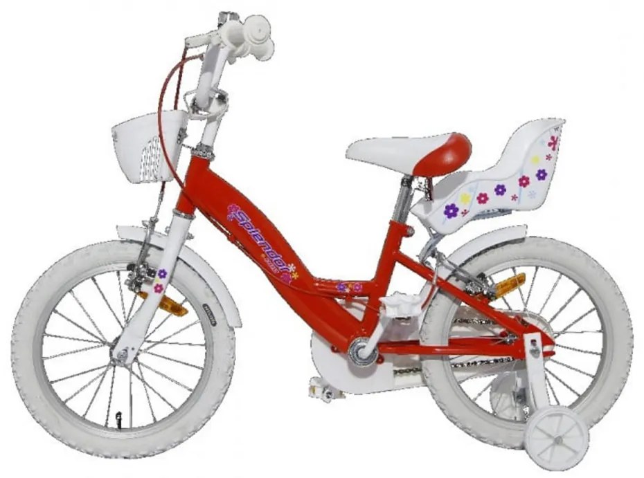 Bicicleta pentru copii NOVOKIDS™ Splend'Or PRO Line Edition, Cu cosulet, Roti 16" inch, Maxim 35 kg, Cadru din otel, Roti ajutatoare detasabile,