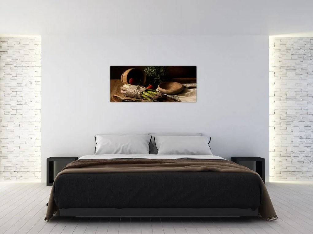 Tablou cu sparanghel pe masă (120x50 cm)