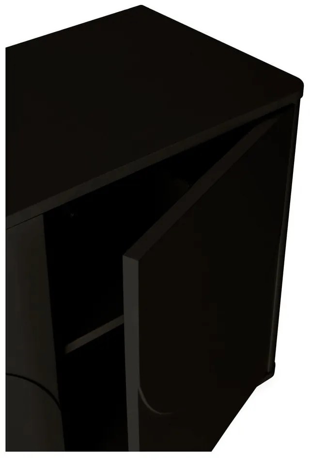 Comodă neagră 180x75x40 cm Solei – MOME