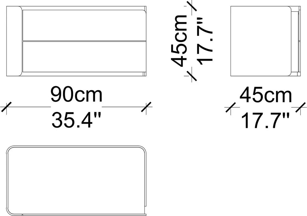 Noptieră lemn masiv Sophia Personalizabilă - 90 cm