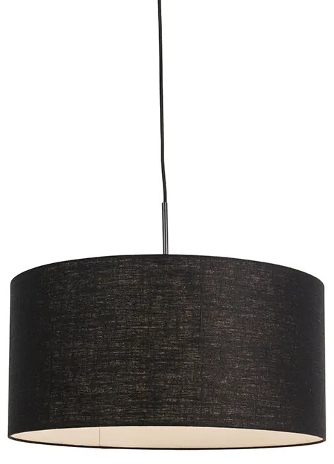 Lampă modernă cu pandantiv neagră cu abajur negru 50 cm - Combi 1