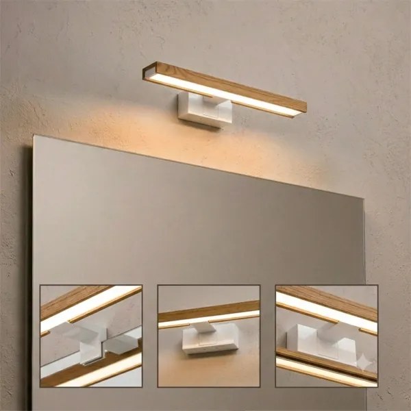 Brilagi - Lampă LED pentru oglindă de baie 3 în 1 WOODY MIRROR LED/8W/230V IP44 alb/stejar