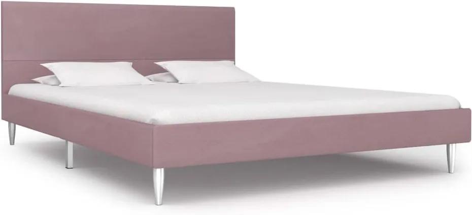 Cadru de pat, roz, 140 x 200 cm, material textil