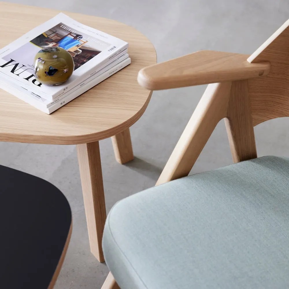 Fotoliu din lemn de stejar Findahl Hammel Me Tube, verde deschis