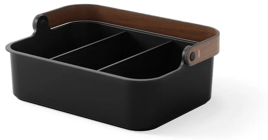 Organizator de baie negru din plastic reciclat Bellwood – Umbra