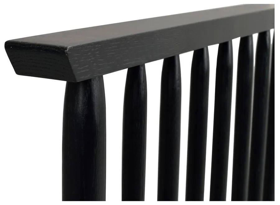 Tăblie de pat neagră din lemn masiv de stejar 194x84 cm Riggins - Rowico