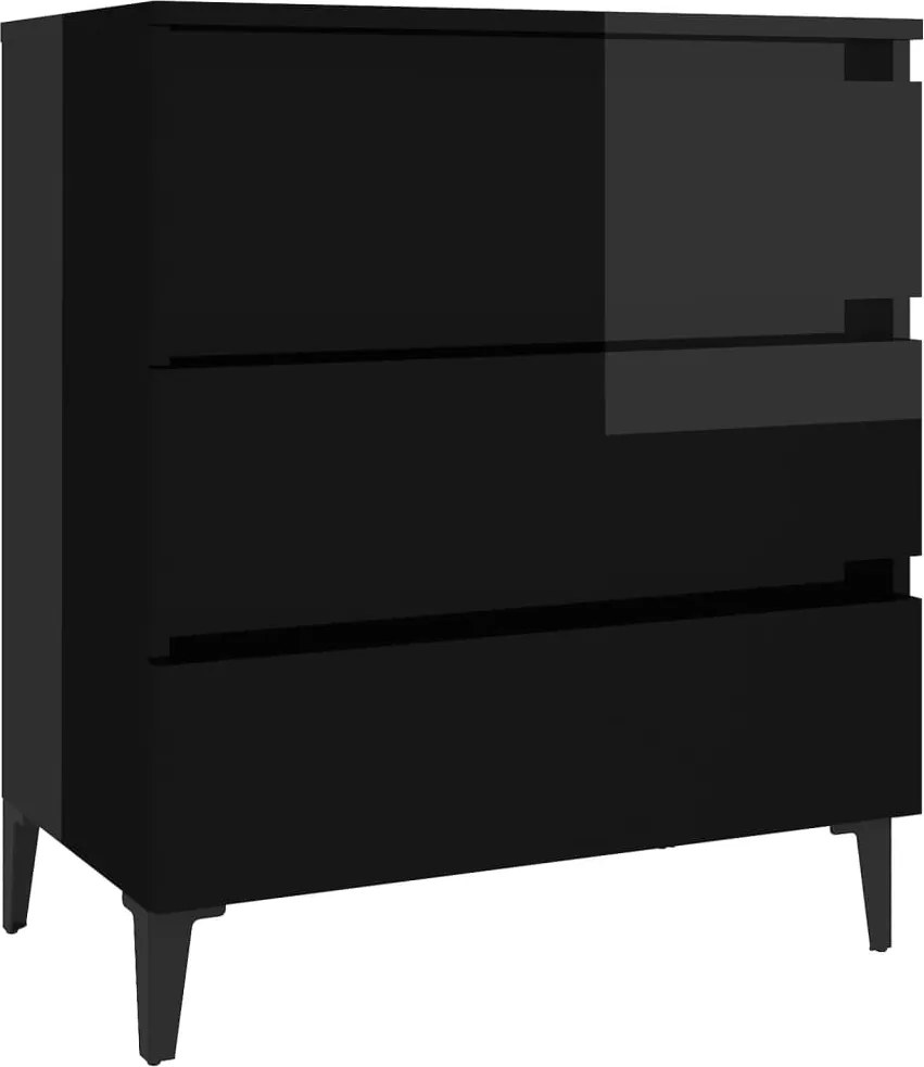 vidaXL Servantă, negru extralucios, 60x35x69 cm, PAL