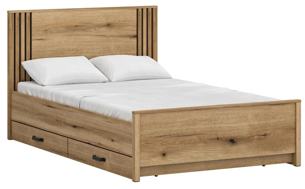 Pat de o persoană 120 cm Hemos (stejar evoke). 1116861