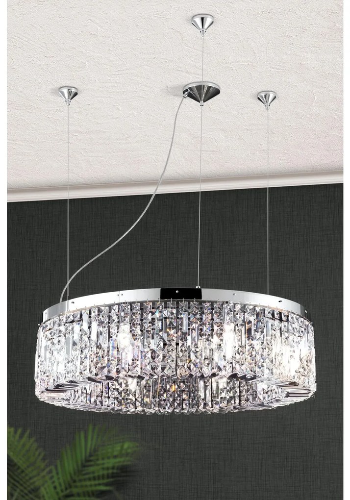 Lustra cristal Asfour design modern de lux Ring 80cm chrome plated