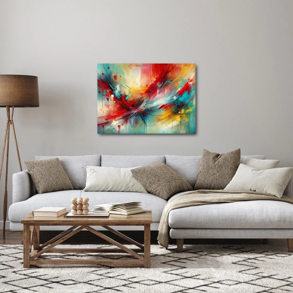 Tablou – Abstracție cu roșu (70x50 cm)