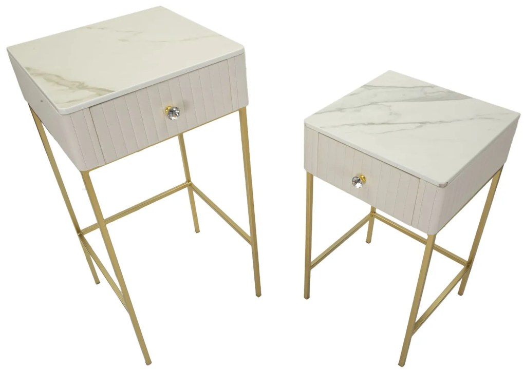 Mauro Ferretti Set De 2 Masute Inalte Cm Ø 45X90-40X68 | Aosom Romania