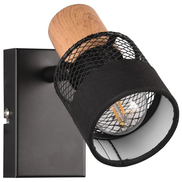 Aplică de perete neagră/în culoare naturală ø 7 cm Nandini – Trio