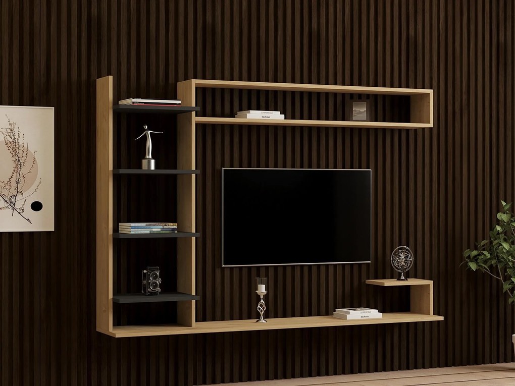 Mobilier living Pikovo (stejar zafir + antracit) . 1095553