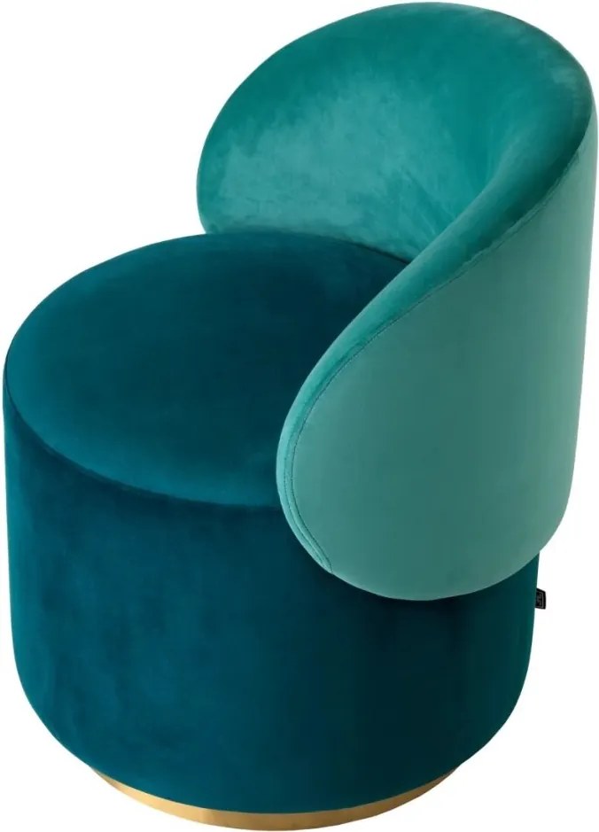 Fotoliu pivotant modern design LUX Chair Greer, Savona sea green, turquoise