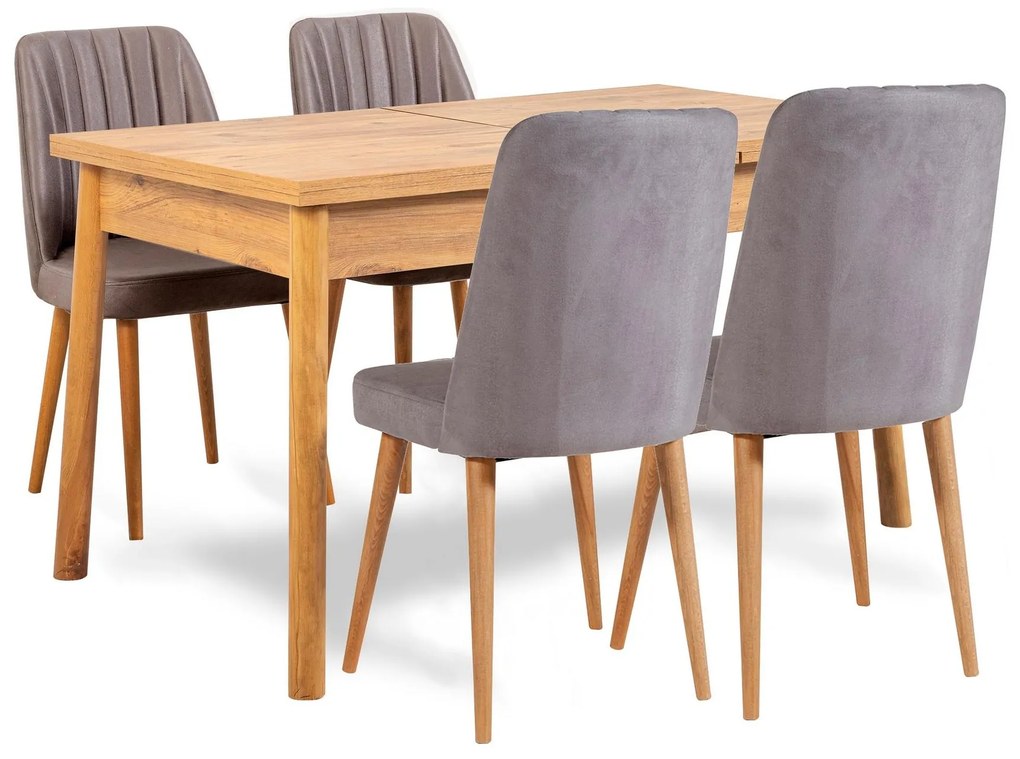 Set mobilier sufragerie Dobuse 3 (pin atlantic + gri) (pentru 4 persoane). 1093803