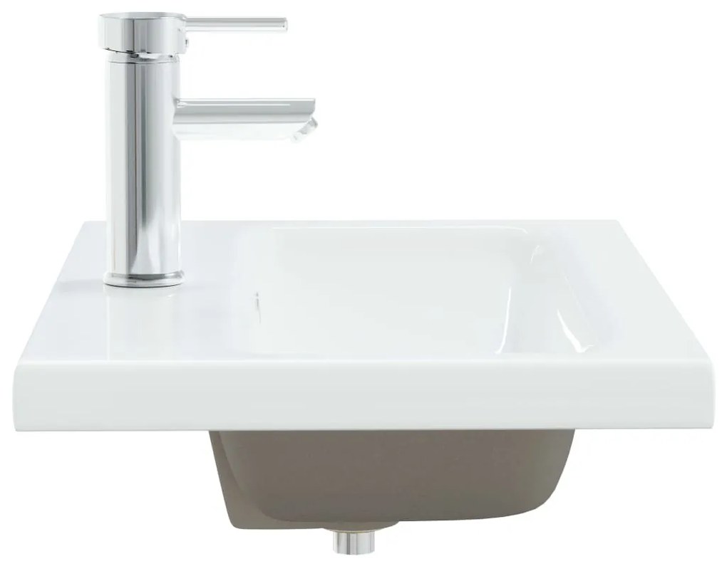 Chiuveta incorporata cu robinet, alb, 61x39x18 cm, ceramica 61 x 39 x 18 cm