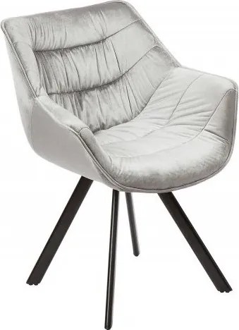 Scaun design retro Dutch Comfort, catifea gri