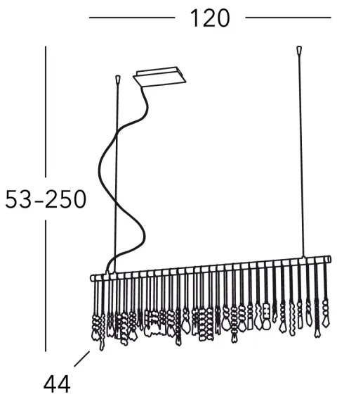 Lustră de cristal pe cablu Kolarz 104.87.5 STRETTA 7xG9/40W/230V crom lucios
