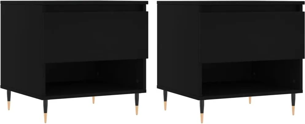 vidaXL Măsuțe de cafea, 2 buc., negru, 50x46x50 cm, lemn compozit