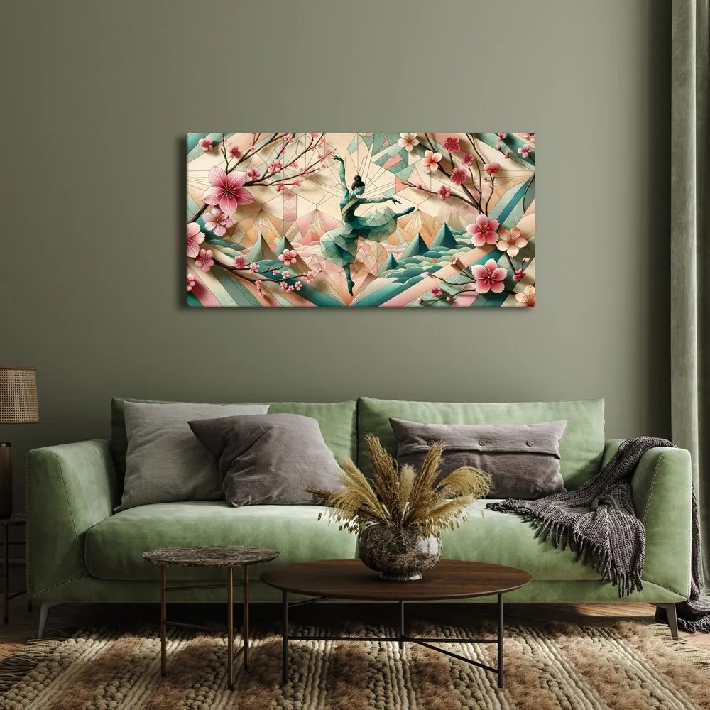 Tablou balerină abstractă printre flori