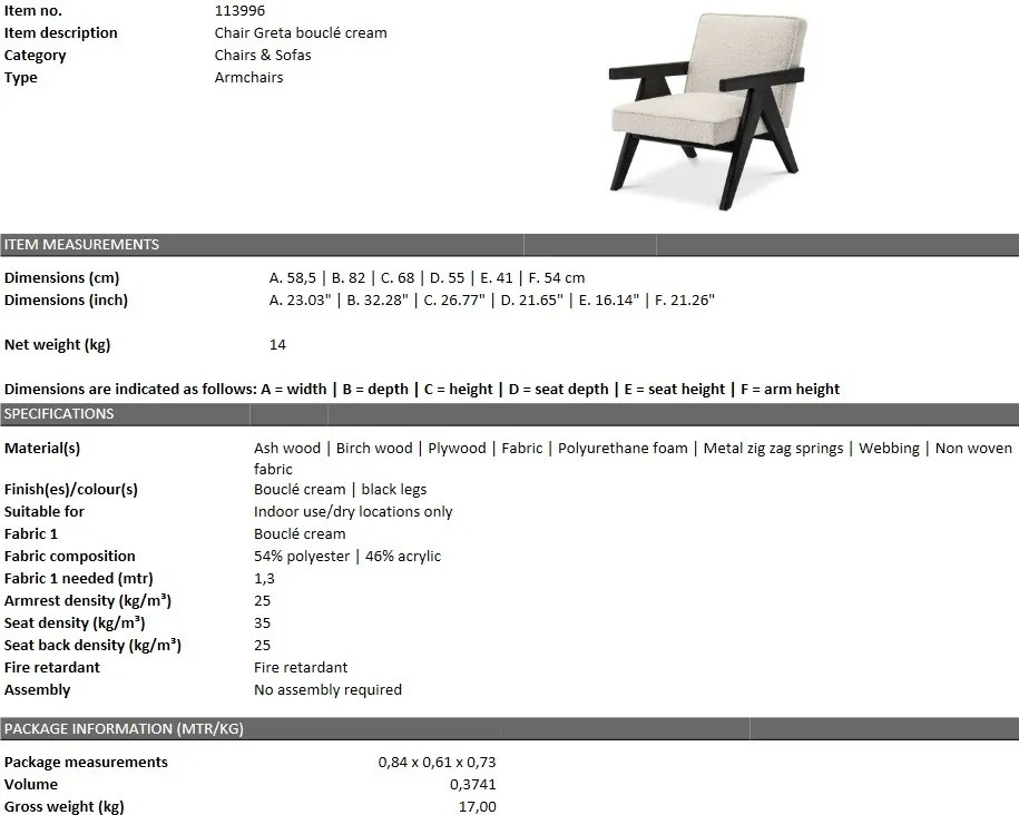 Fotoliu design elegant LUX Greta 113996 HZ