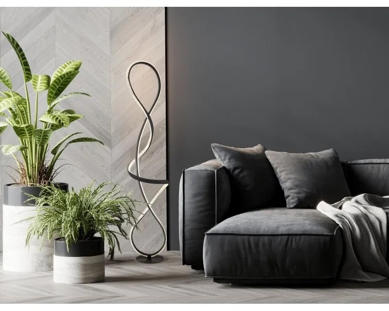 Lampadar LED 4000K SWIRL negru