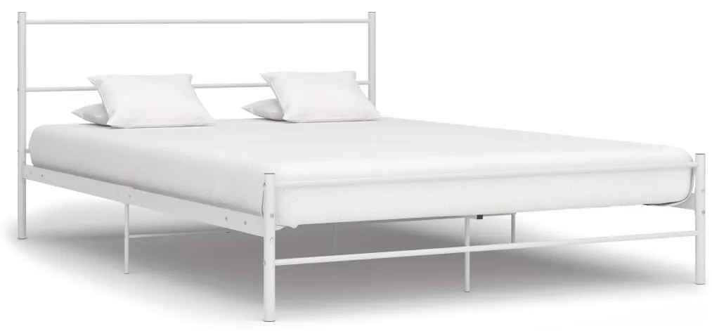 vidaXL Cadru de pat, alb, 120 x 200 cm, metal