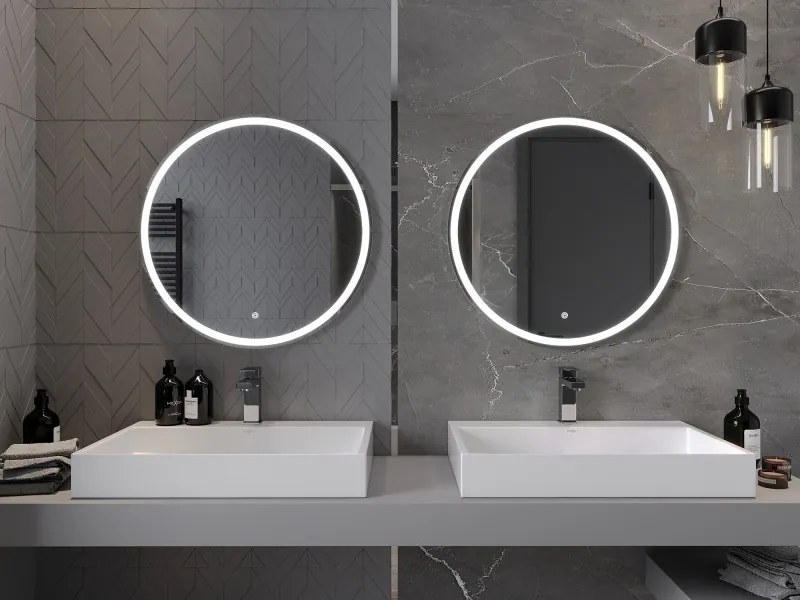 Mexen Gobi oglindă de baie iluminată, rotundă 70 cm, LED 6000K, anti-aburire - 9801-070-070-611-00