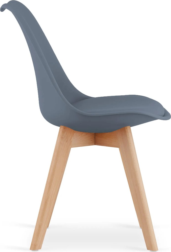 OFERTA Scaun gri inchis BALI MARK cu picioare din lemn de fag II. calitate