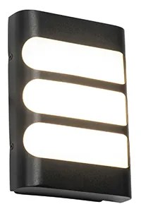 Aplică de perete exterioară neagră incluzând LED cu senzor de lumină/întuneric - Gaev