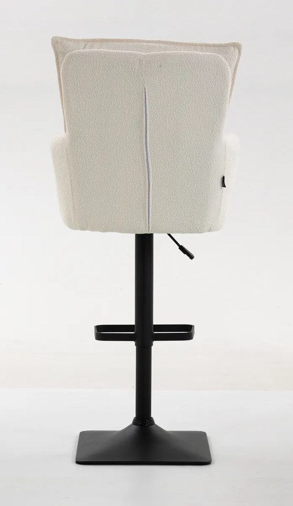 HR250KW Scaun Crem Boucle Bază Neagră