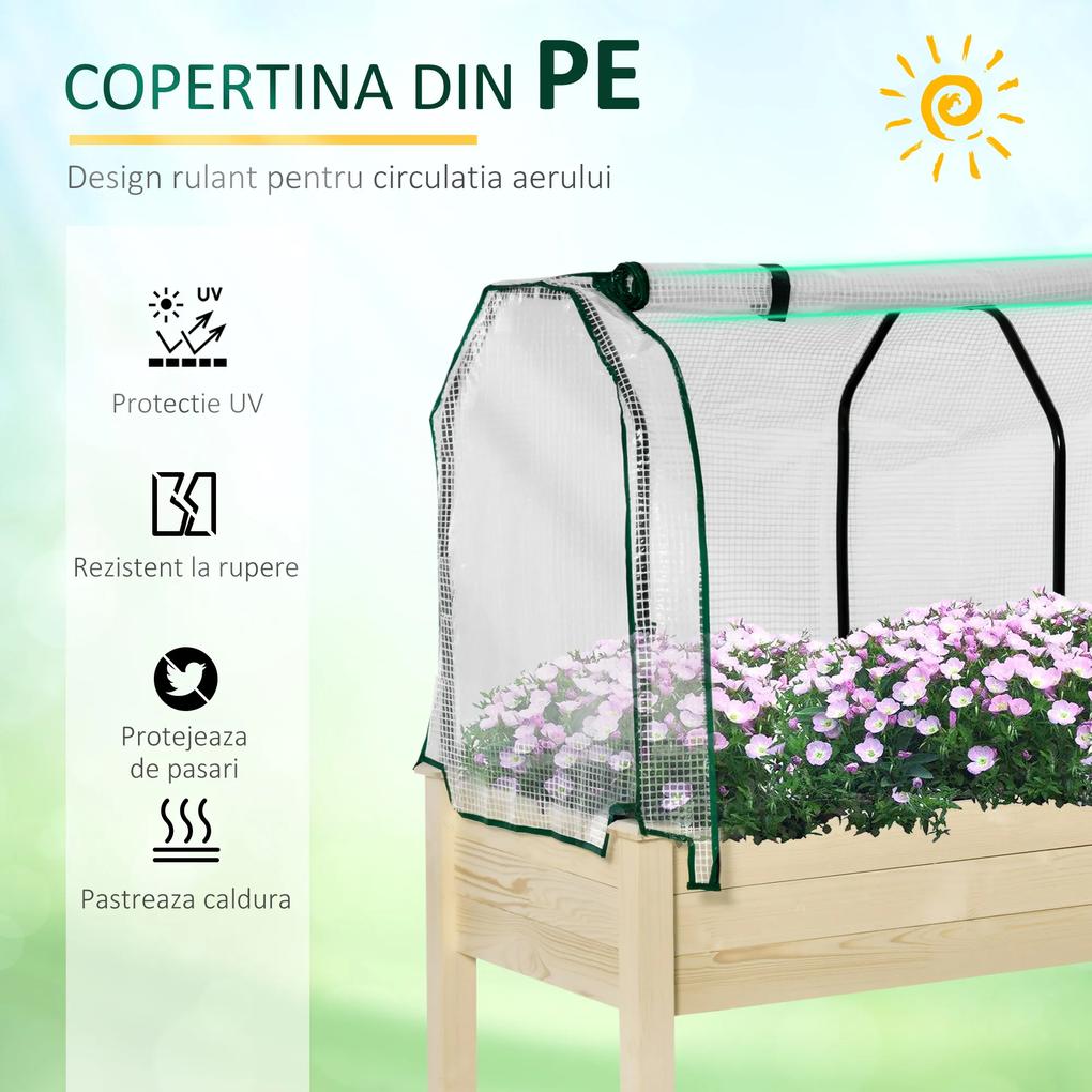 Outsunny Sera Jardiniera Lemn pentru Plante, Design Compact 121x55x117cm, Ideală pentru Grădină | Aosom Romania