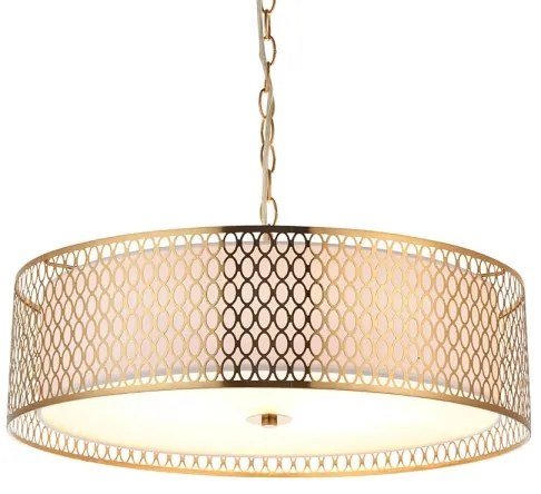 Endon 101569 - Candelabru CORDERO pe lanț, 3xE27/10W/230V, auriu