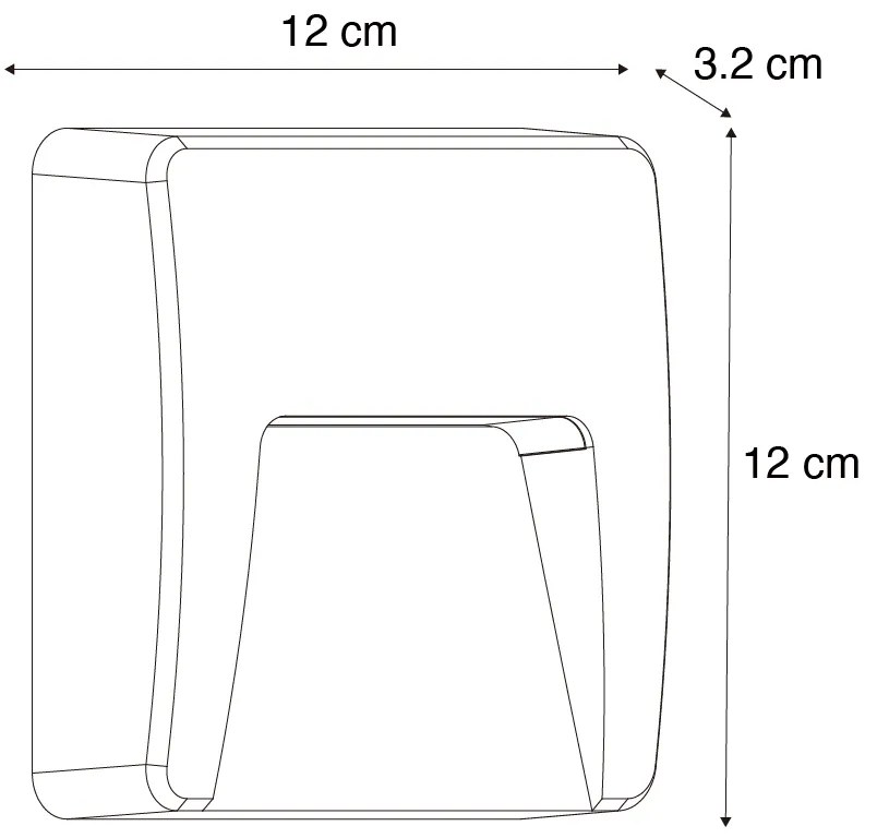 Set de 6 aplice exterioare negre pătrate cu LED inclus IP65 - Gem