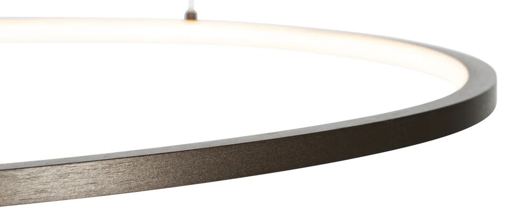 Lampă pendant de design bronz 72 cm inclusiv LED cu dimmer în 3 trepte - Rowan