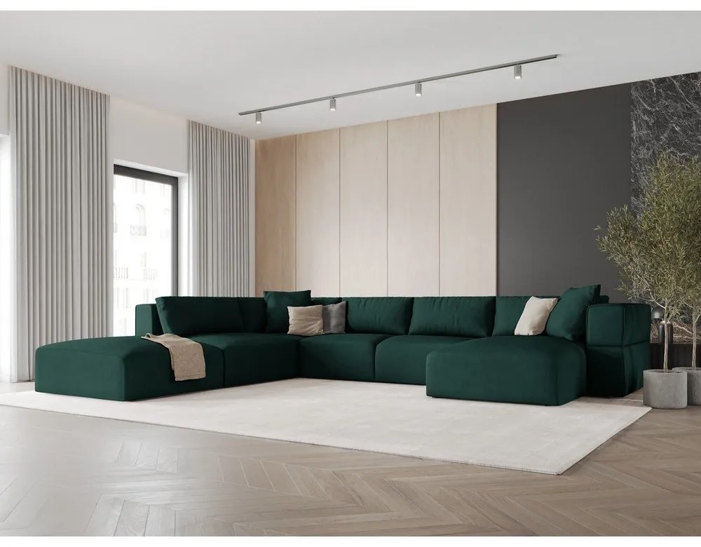 Colțar verde (cu colț pe partea stângă /în formă de "U") Esther – Milo Casa