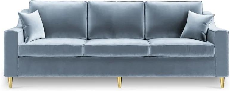 Canapea extensibilă cu 3 locuri Mazzini Sofas Marigold, albastru deschis