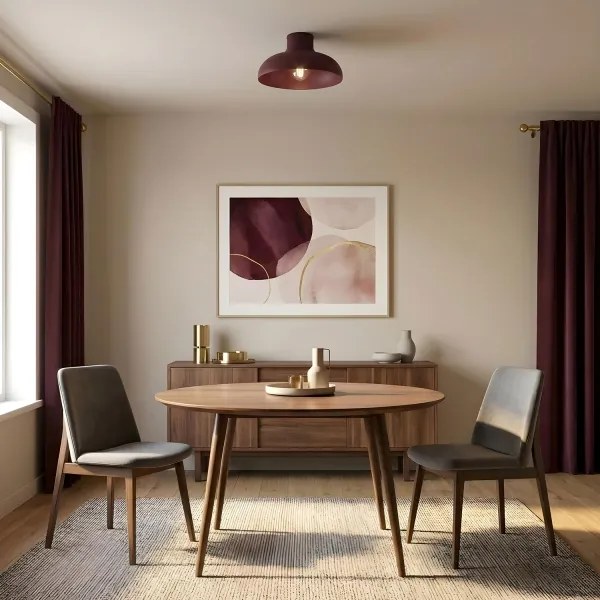Plafonieră BASCA, 1xE27/15 W/230 V, Ø 40 cm, bordo