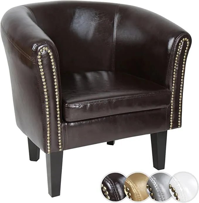Fotoliu Chesterfield, 58 x 71 x 70 cm, maro