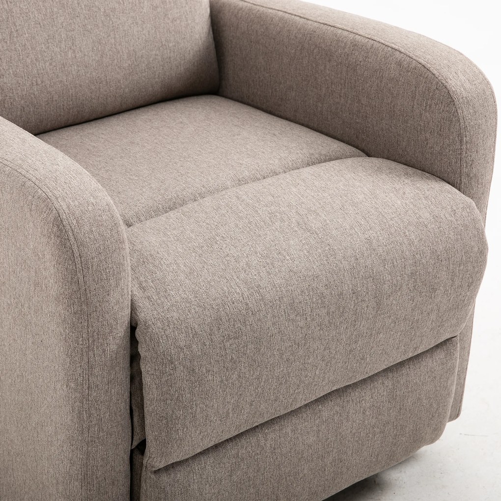 HOMCOM Fotoliu Relax Rabatabil Manual cu Taburet Capacitate maxima 125kg Tesatura de Lin 66 × 95 × 99cm